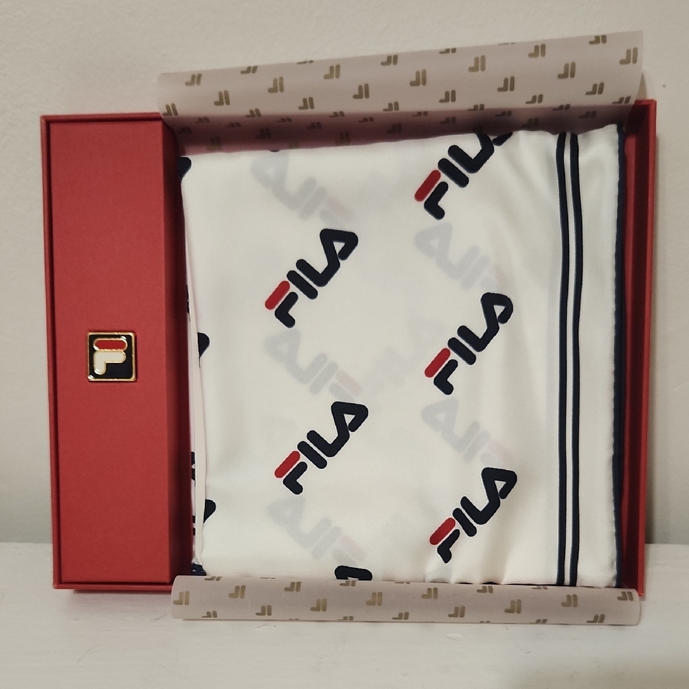 Fila White Scarf with Logo